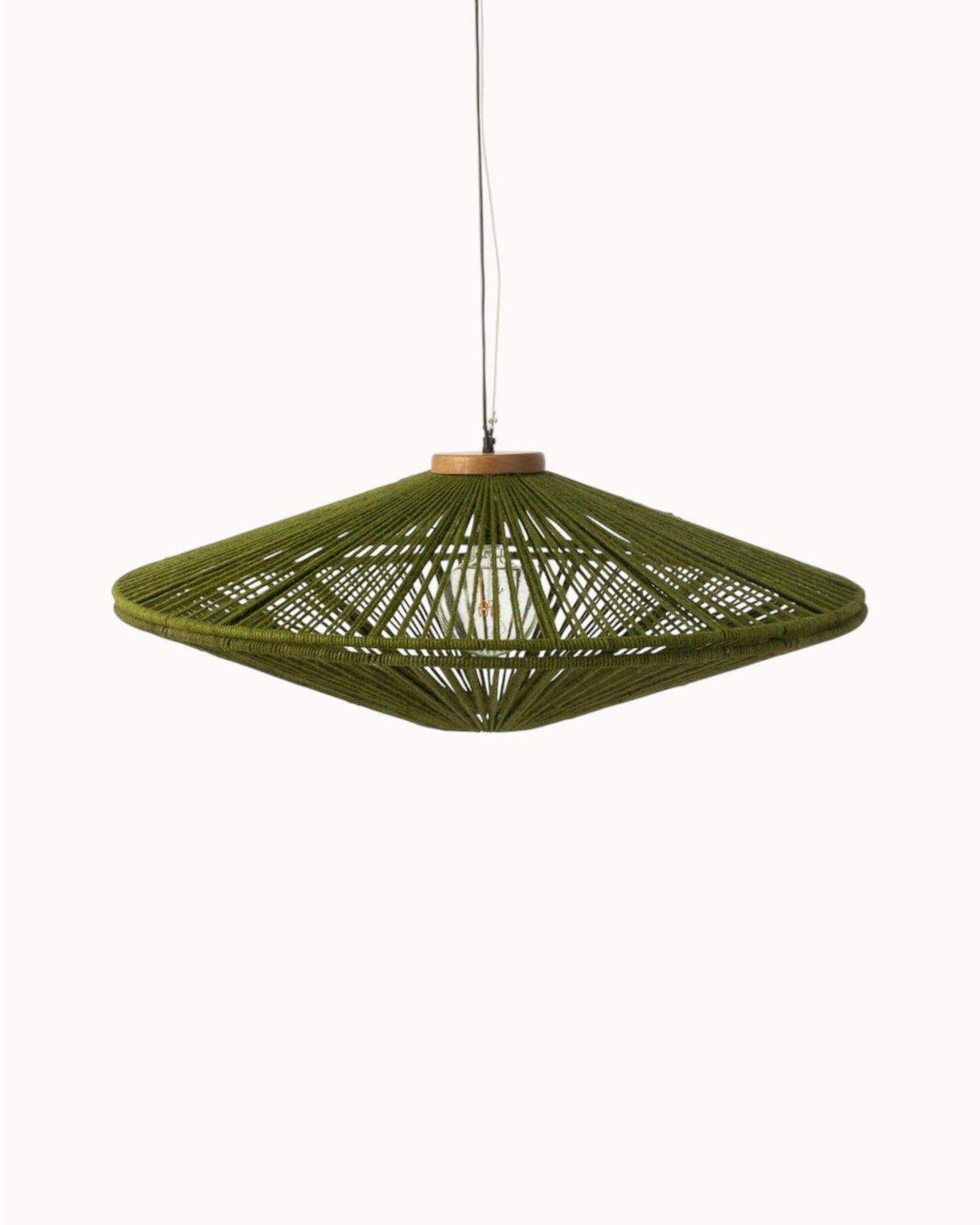 Noa Hanglamp – Metaal en Jute, Groen, Groot