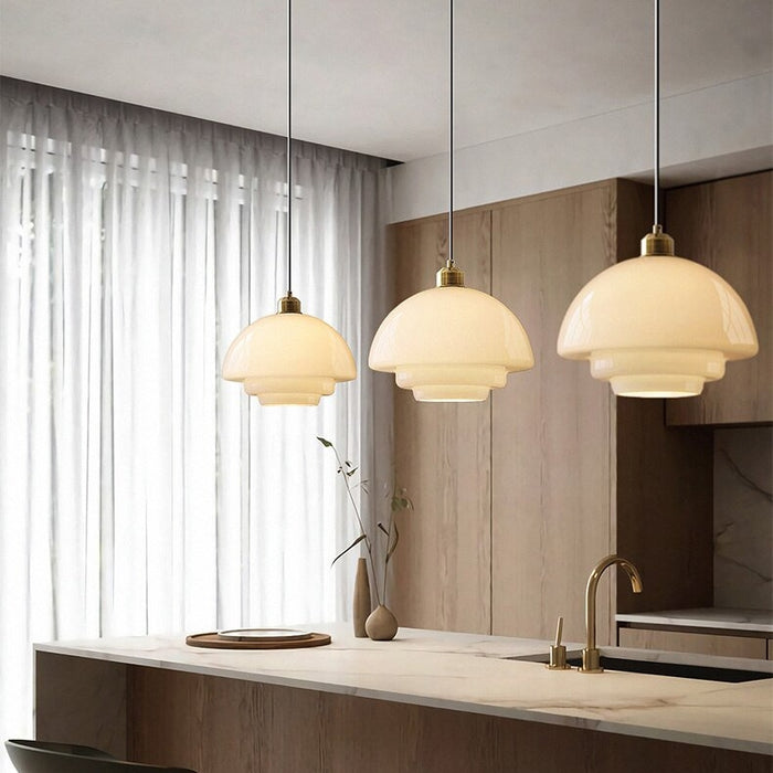 Lunara – Witte glazen hanglamp met zachte uitstraling