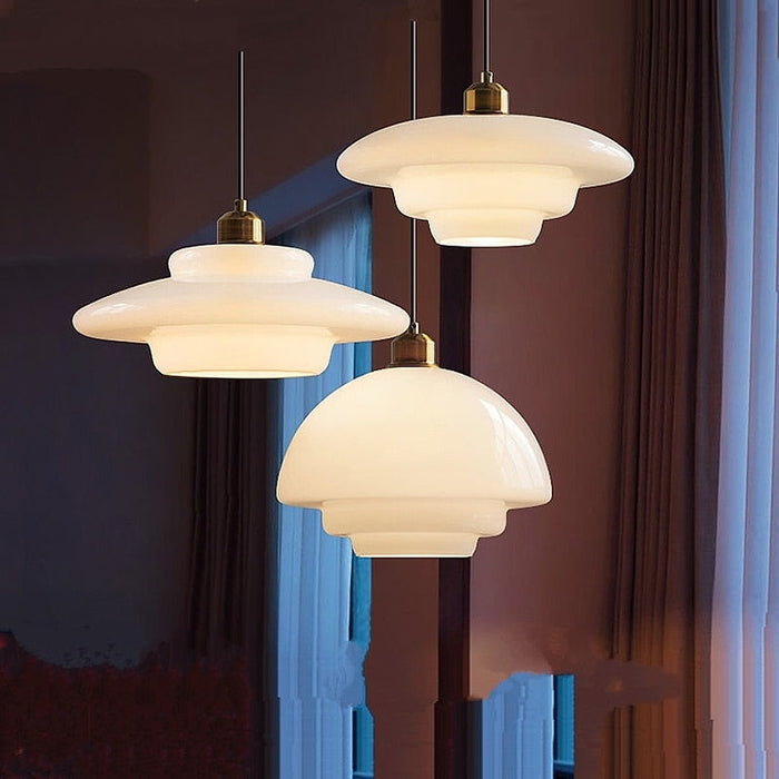 Lunara – Witte glazen hanglamp met zachte uitstraling