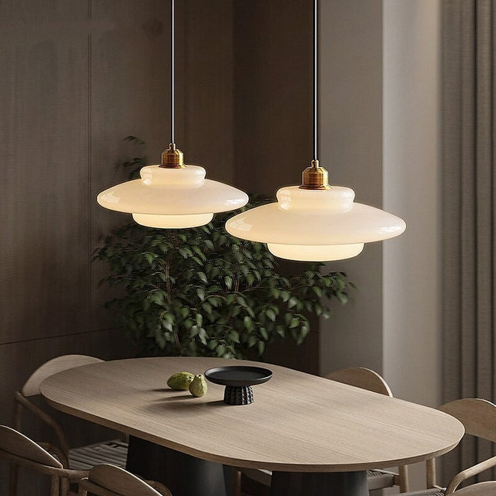 Lunara – Witte glazen hanglamp met zachte uitstraling