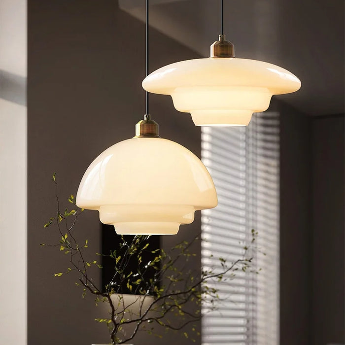 Lunara – Witte glazen hanglamp met zachte uitstraling