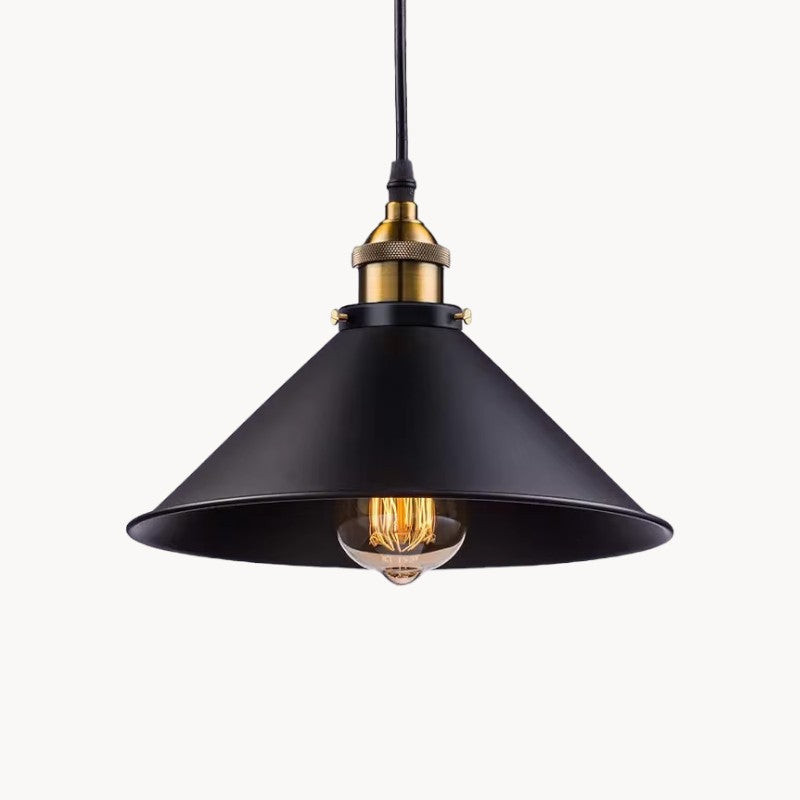 Nero Hanglamp – Industrieel, Zwart & Goud, Metaal, E27