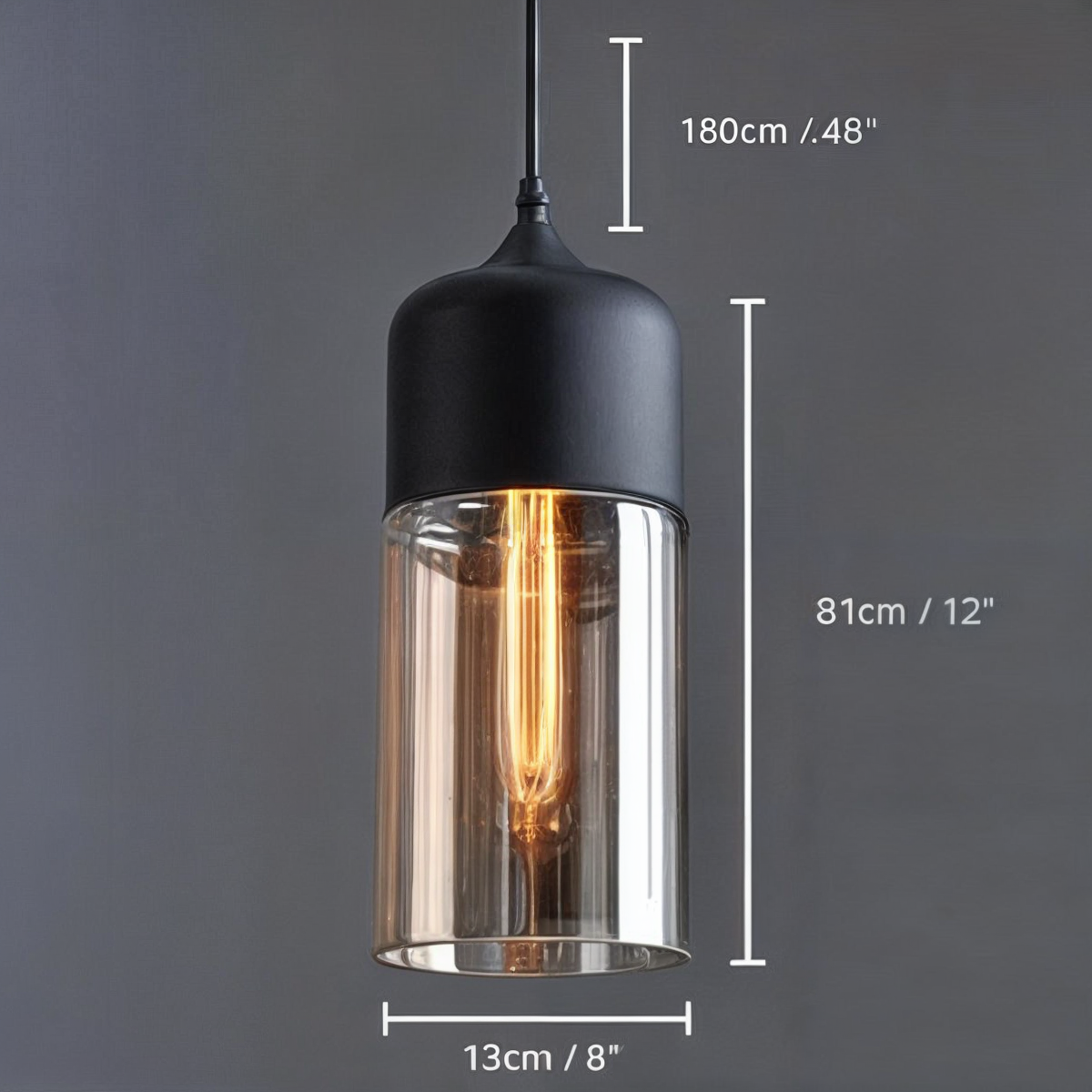 Noah Hanglamp – Modern Scandinavisch, Glas & Hout, E27, 220V