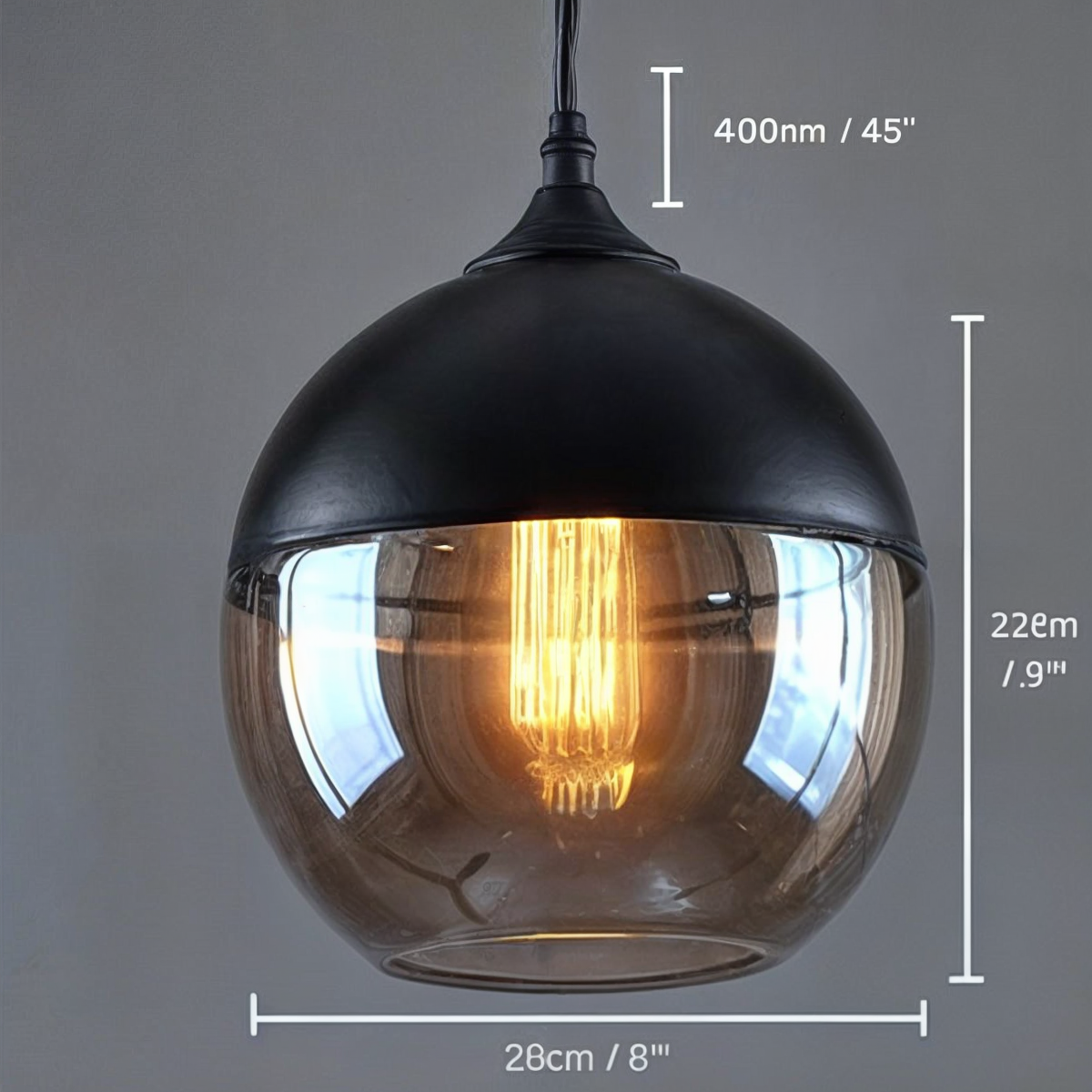 Noah Hanglamp – Modern Scandinavisch, Glas & Hout, E27, 220V