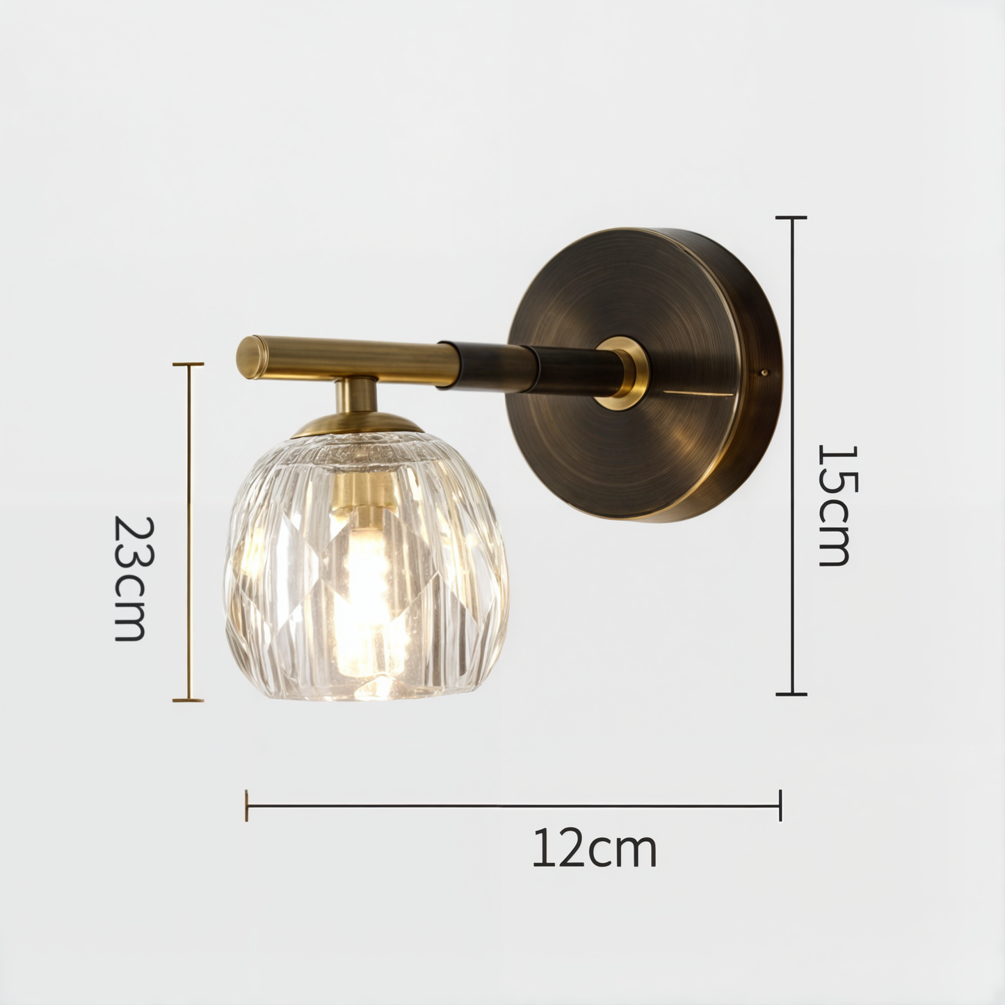 Solvay - Moderne koperen bolwandlamp
