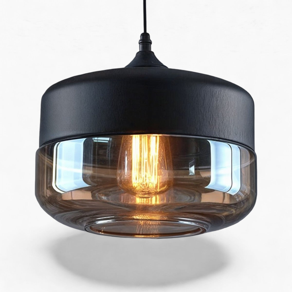 Noah Hanglamp – Modern Scandinavisch, Glas & Hout, E27, 220V