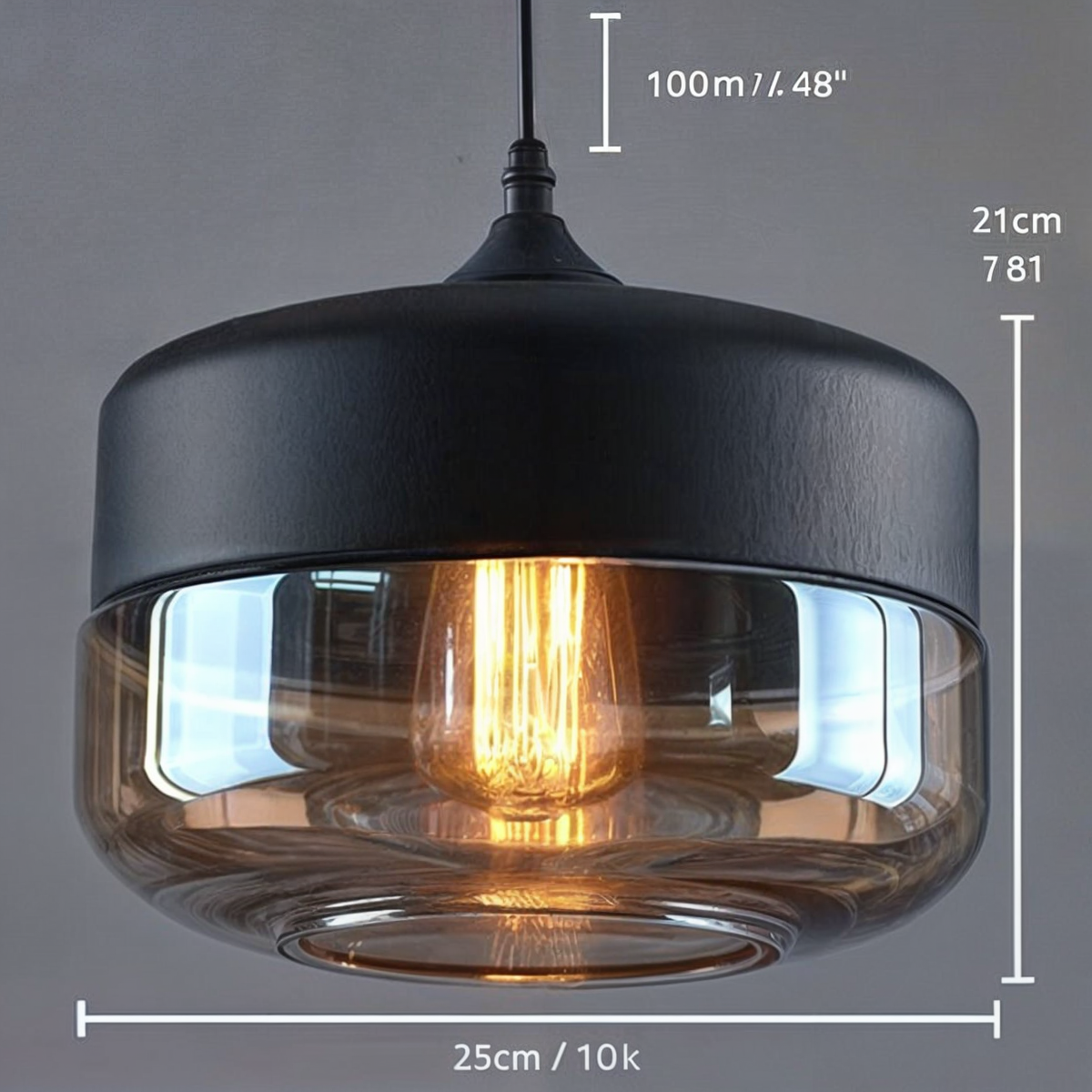 Noah Hanglamp – Modern Scandinavisch, Glas & Hout, E27, 220V