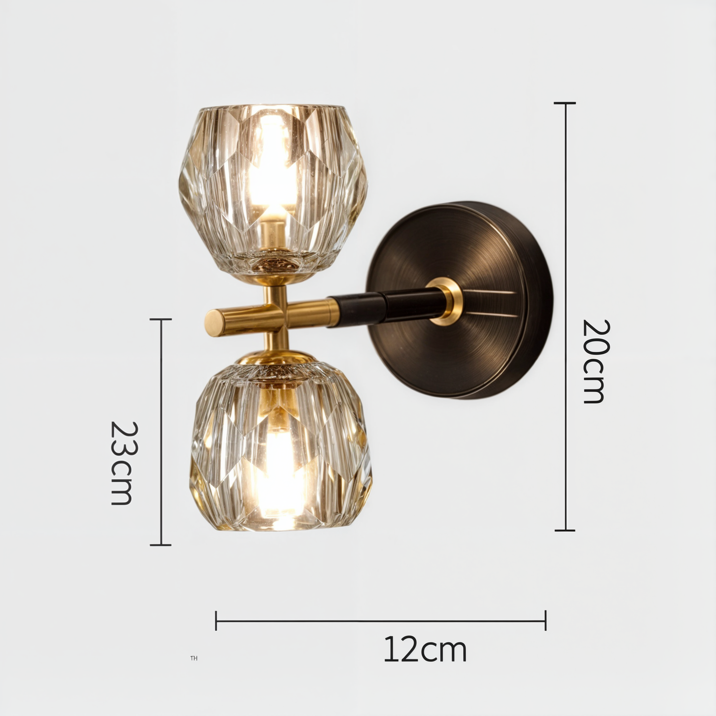 Solvay - Moderne koperen bolwandlamp