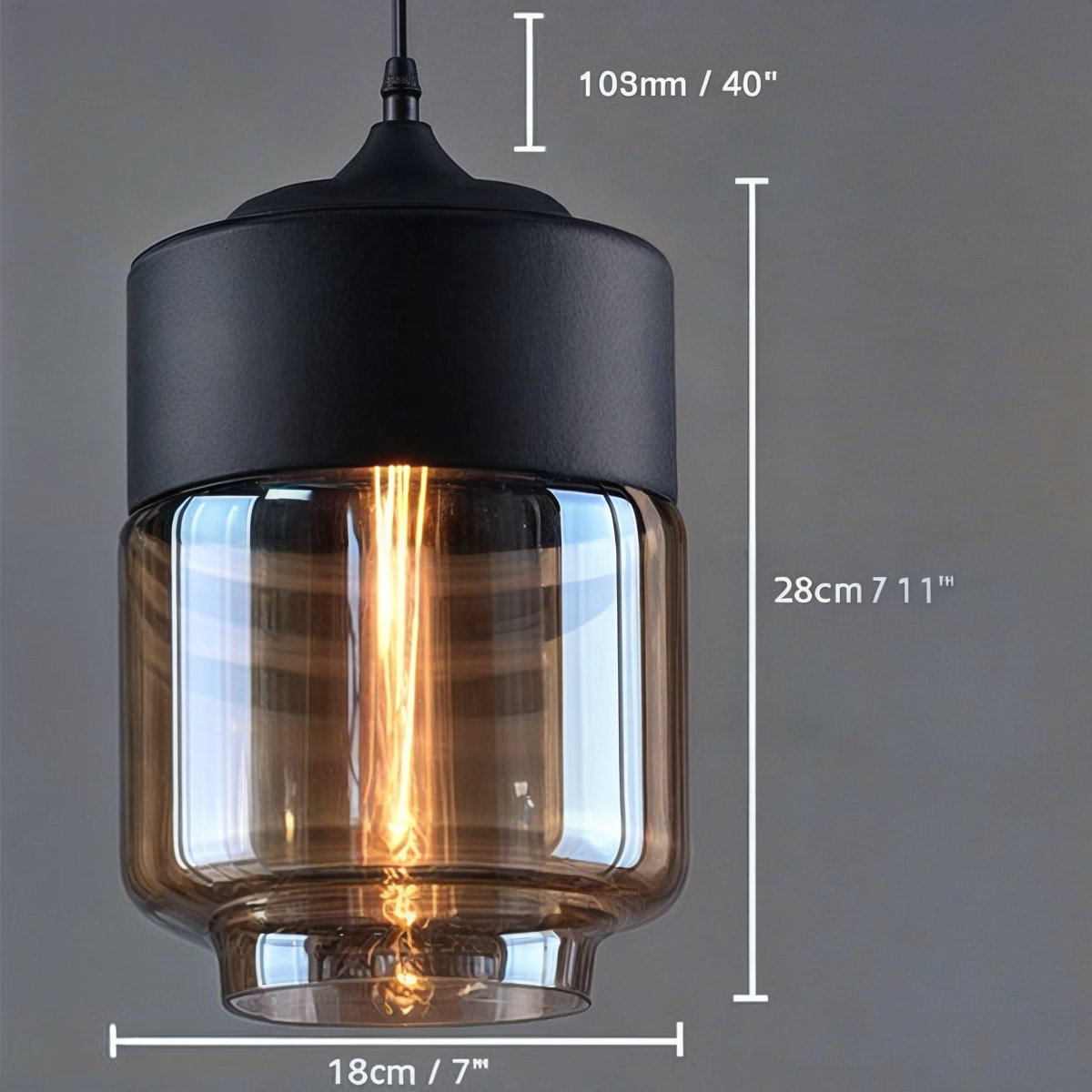 Noah Hanglamp – Modern Scandinavisch, Glas & Hout, E27, 220V