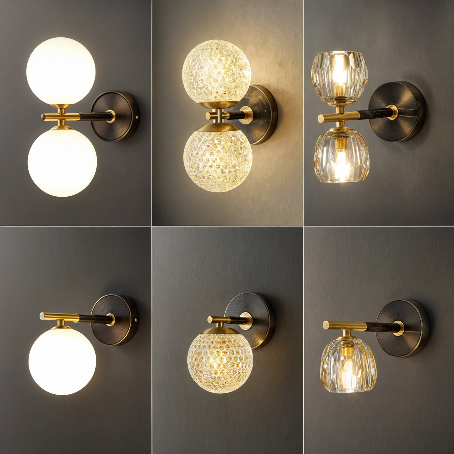 Solvay - Moderne koperen bolwandlamp