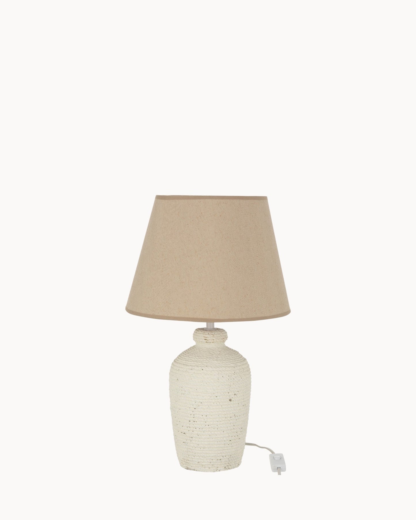 Esmee – Lamp van Cement & Textiel in Wit en Beige (Binnen & Buiten)