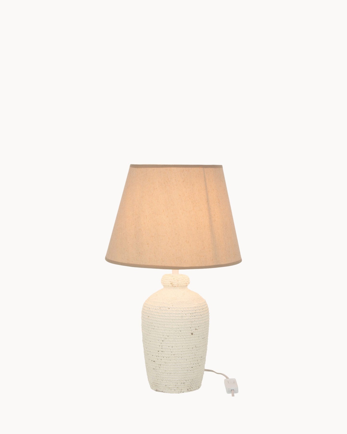 Esmee – Lamp van Cement & Textiel in Wit en Beige (Binnen & Buiten)