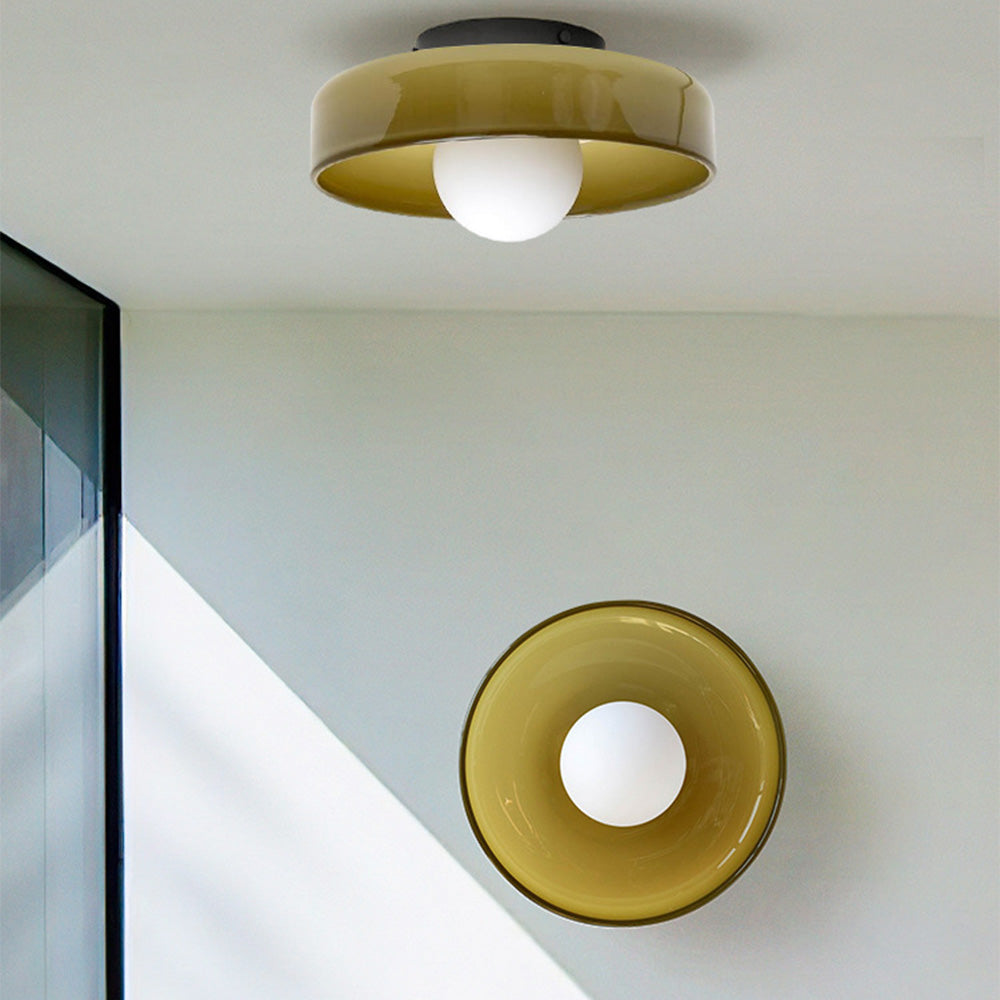 Amber Glow - Moderne plafondlamp met amberkleurig glas (25-35 cm, G9 LED)