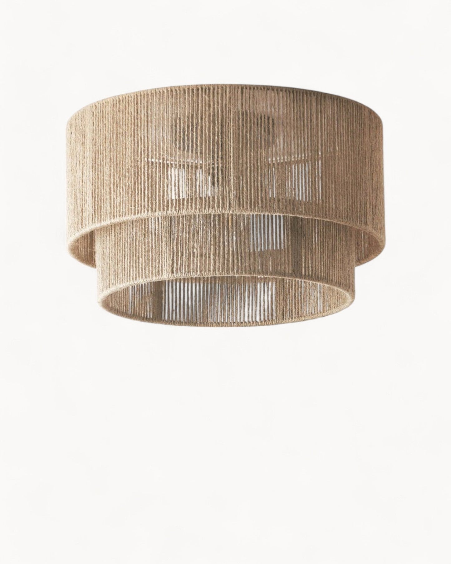 Aurum Drift - Plafondlamp met juten kap en zwarte baldakijn (45 cm)