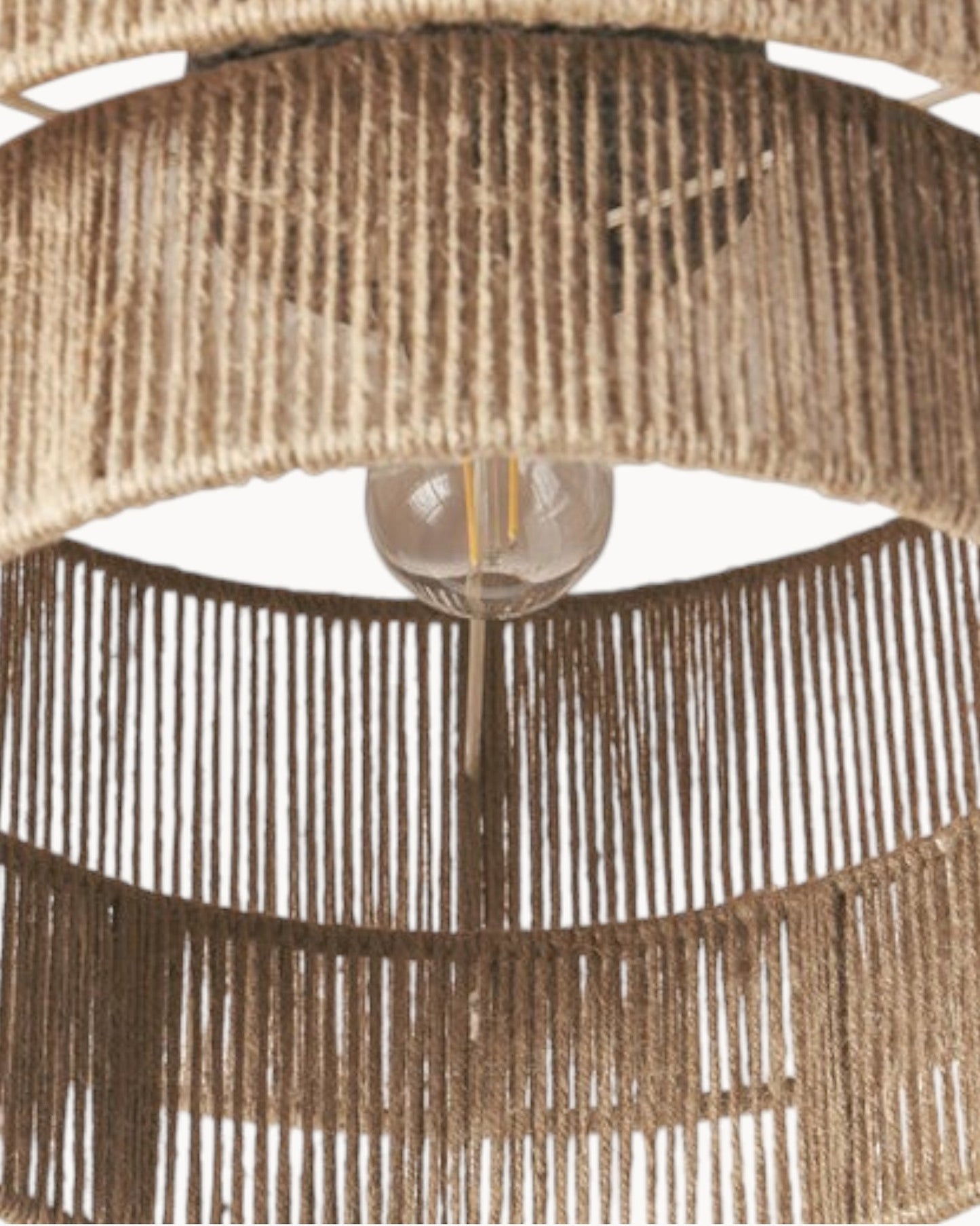 Aurum Drift - Plafondlamp met juten kap en zwarte baldakijn (45 cm)