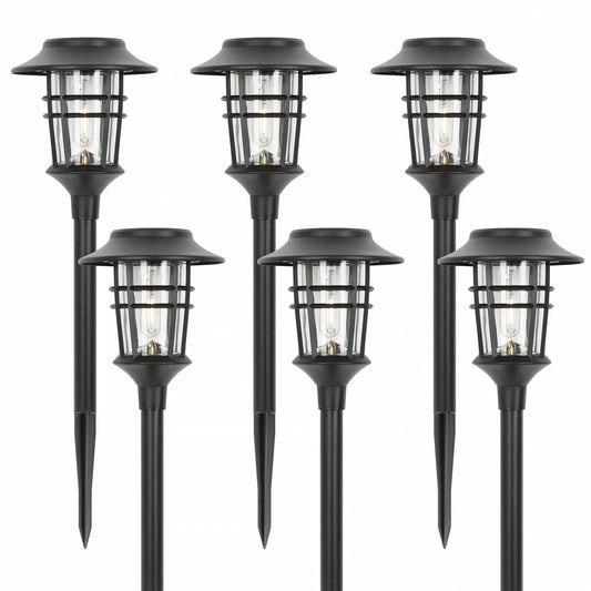 Flamora – Set van 6 Solar Tuinfakkels met Vlamlichteffect
