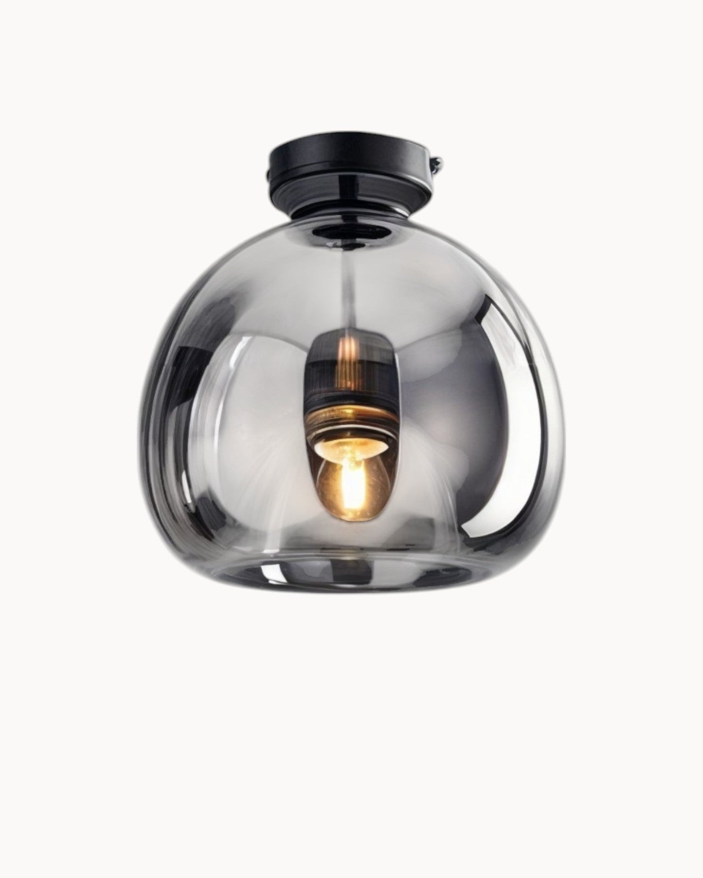 Moderne Plafondlamp – Glas in Rookgrijs of Cognac – LED 25 cm