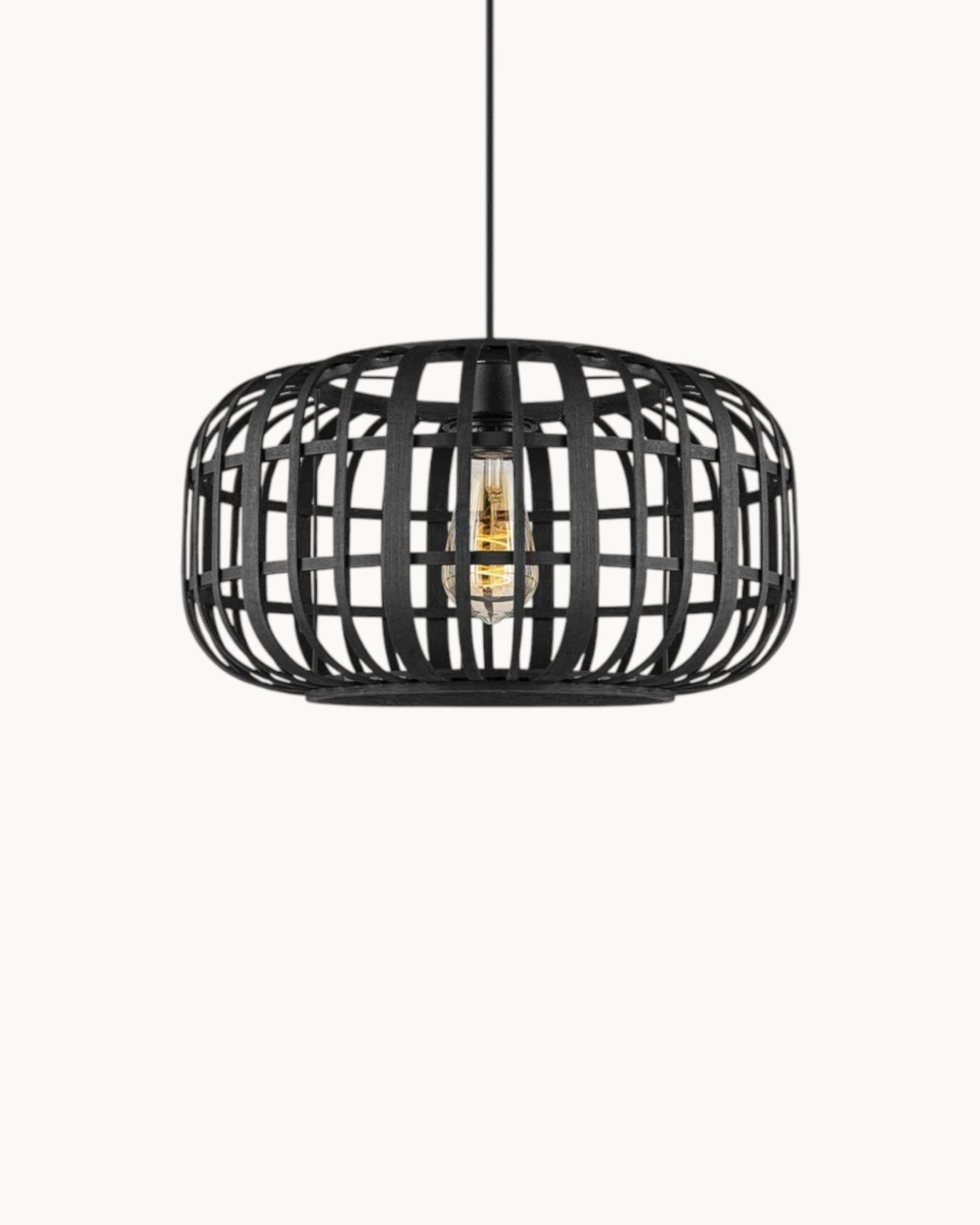 Boho Bamboe Hanglamp – Zwart, 40 x 126 cm