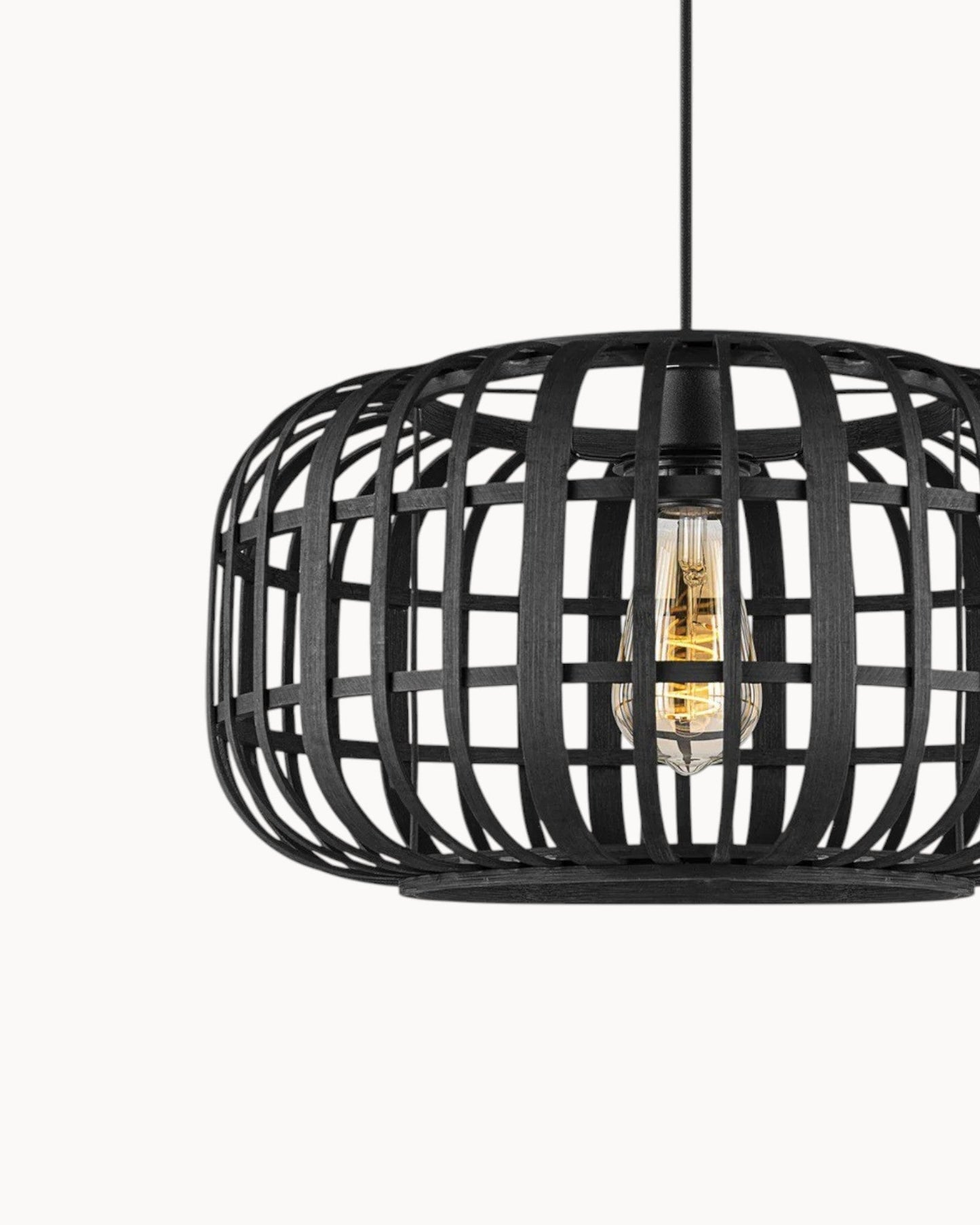 Boho Bamboe Hanglamp – Zwart, 40 x 126 cm