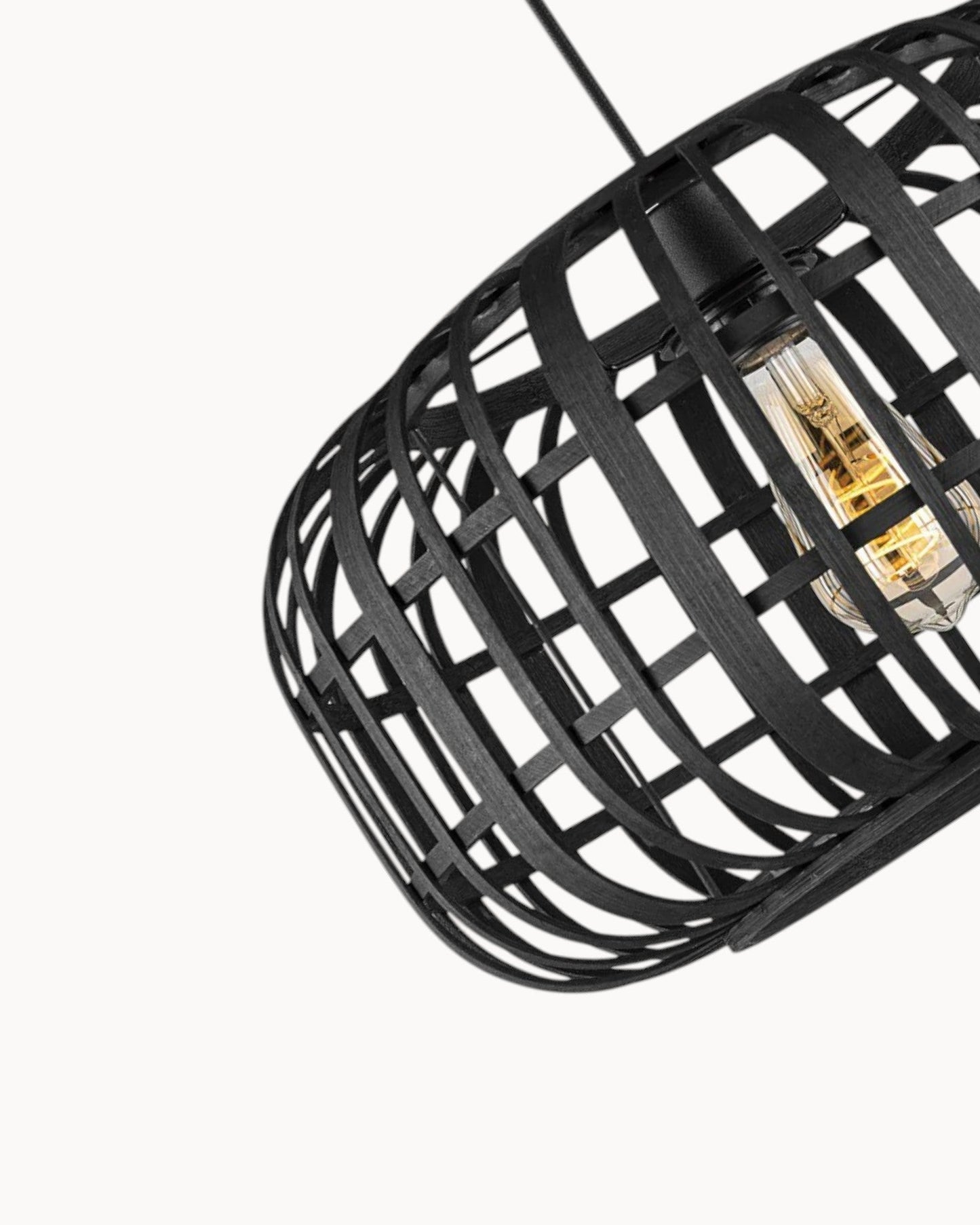 Boho Bamboe Hanglamp – Zwart, 40 x 126 cm