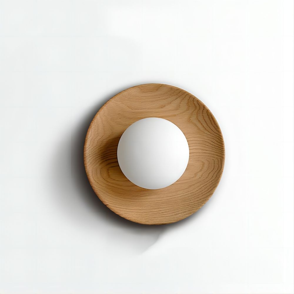 Vallion - Moderne wandlamp met hout en glas