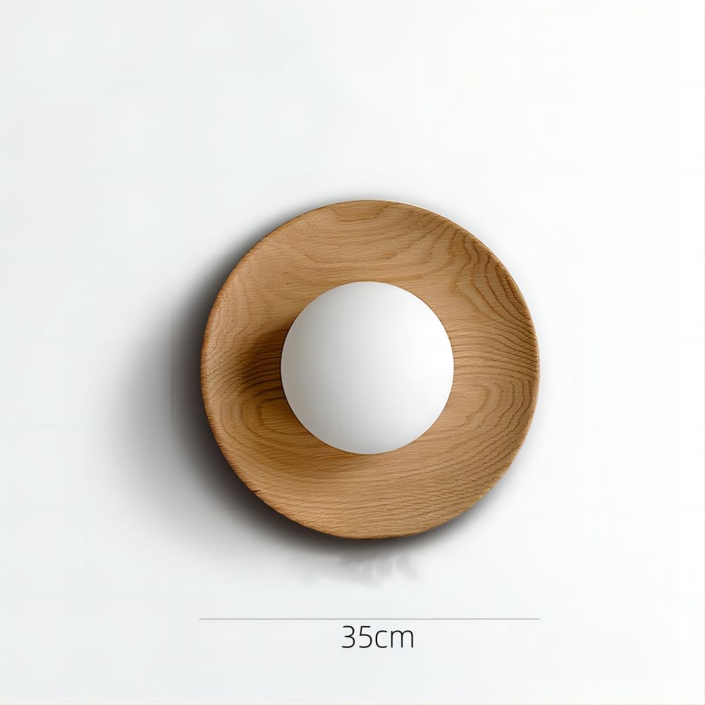 Vallion - Moderne wandlamp met hout en glas