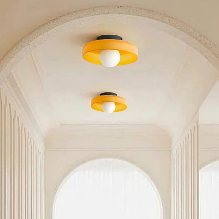 Amber Glow - Moderne plafondlamp met amberkleurig glas (25-35 cm, G9 LED)