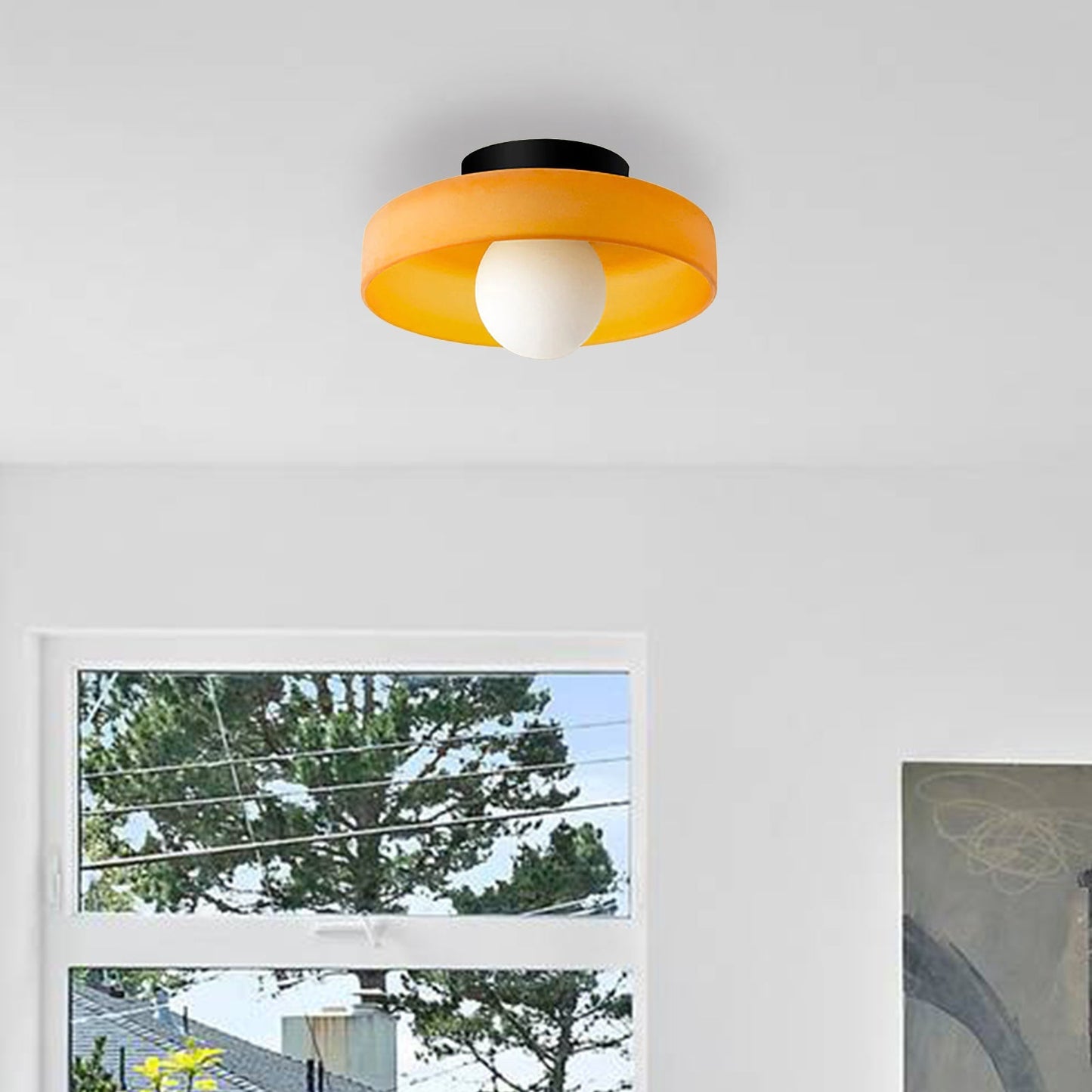 Amber Glow - Moderne plafondlamp met amberkleurig glas (25-35 cm, G9 LED)