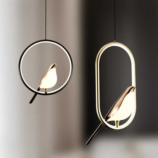 BirdieLux – Luxe Pendellamp met Gouden Vogelaccent