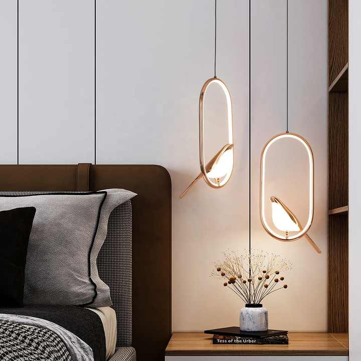 BirdieLux – Luxe Pendellamp met Gouden Vogelaccent