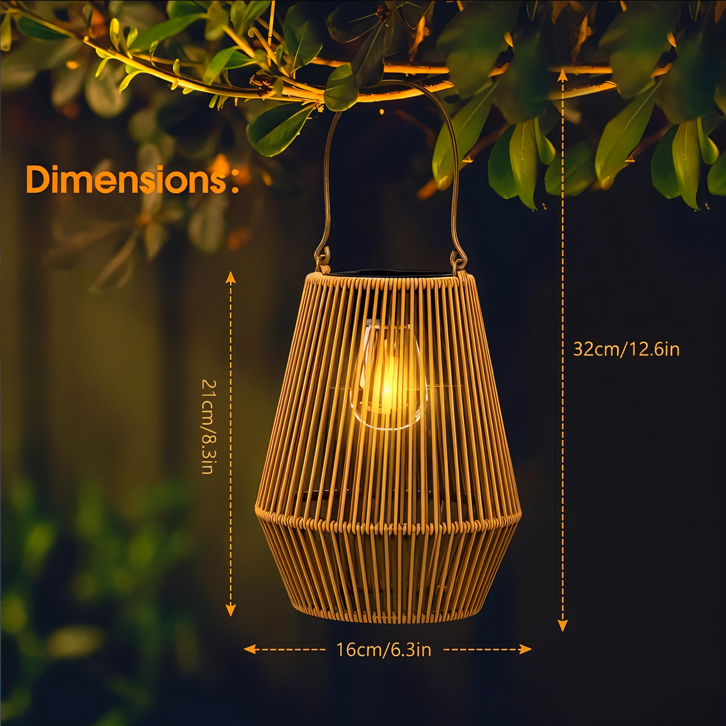CageRays – Solar tuinlantaarn van bamboe in rattan-look