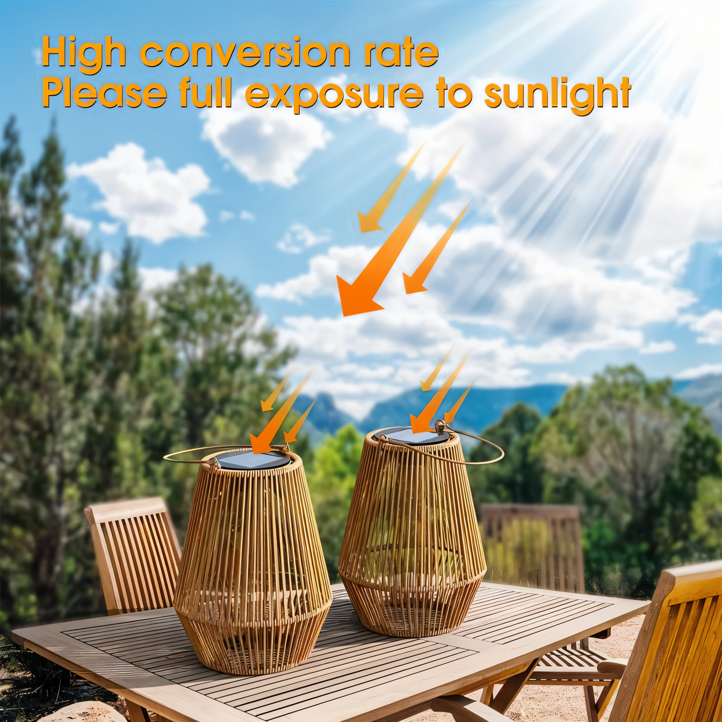CageRays – Solar tuinlantaarn van bamboe in rattan-look