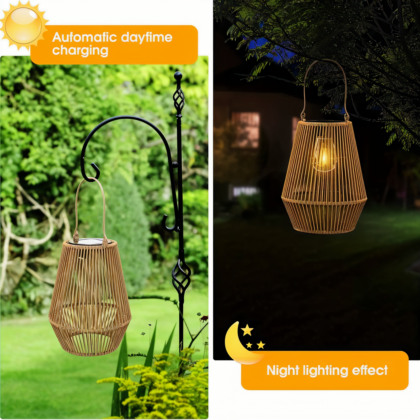 CageRays – Solar tuinlantaarn van bamboe in rattan-look