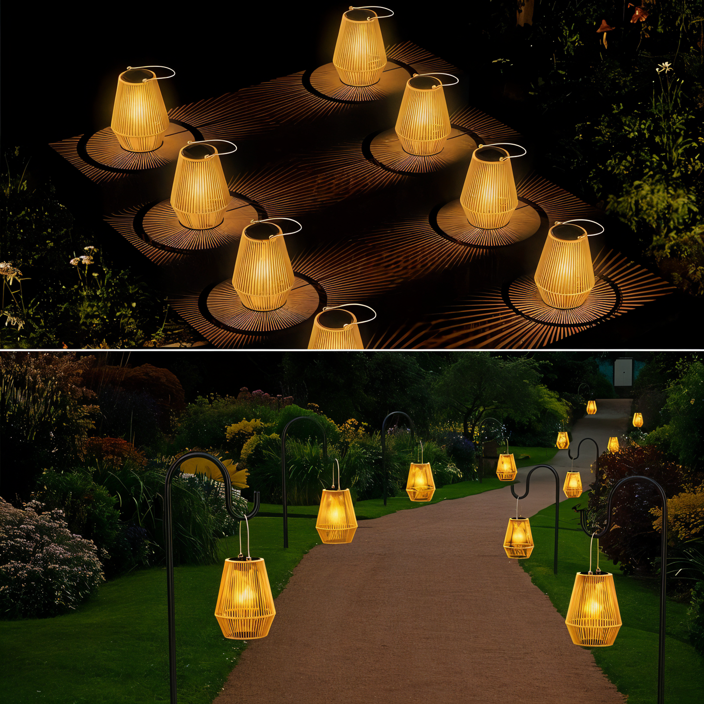 CageRays – Solar tuinlantaarn van bamboe in rattan-look