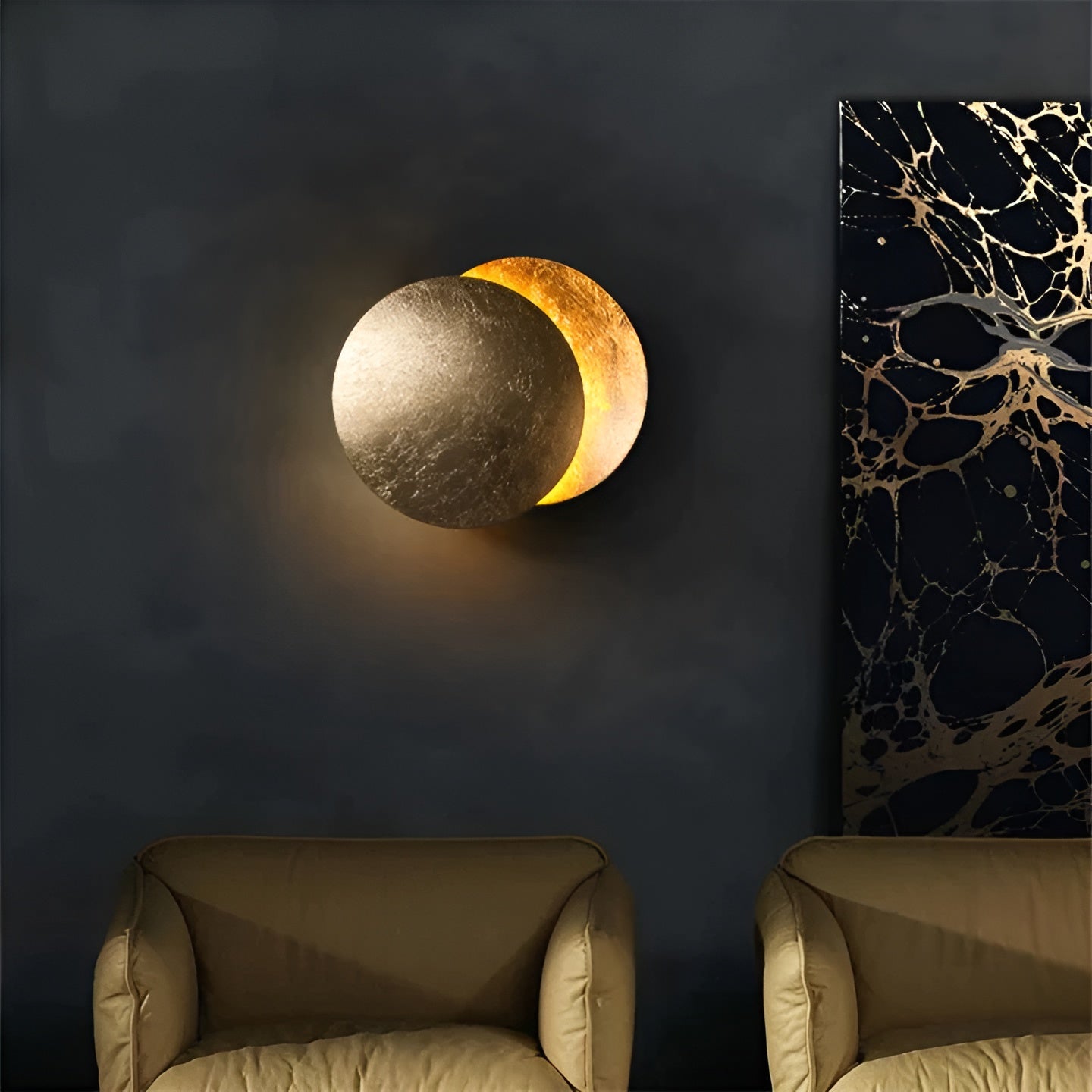 EclipseGlow – 360 draaibare LED-wandlamp voor een tijdloos sfeerlicht