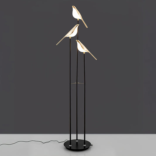Aurelis – Staande torchiere-lamp met magpie-accent in sculpturaal design