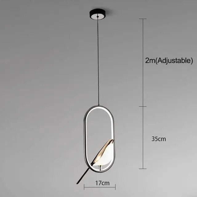 BirdieLux – Luxe Pendellamp met Gouden Vogelaccent