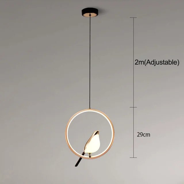 BirdieLux – Luxe Pendellamp met Gouden Vogelaccent
