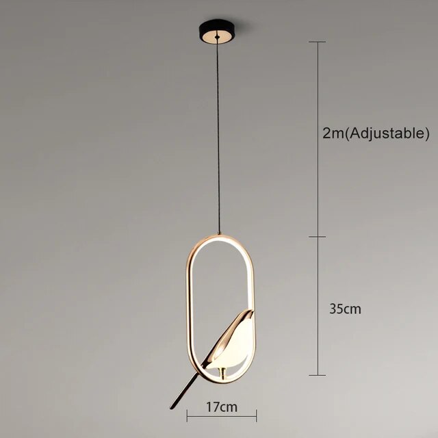 BirdieLux – Luxe Pendellamp met Gouden Vogelaccent