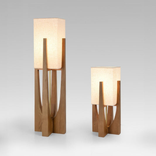 Nokami – Staande lamp van notenhout in Japans geïnspireerd design