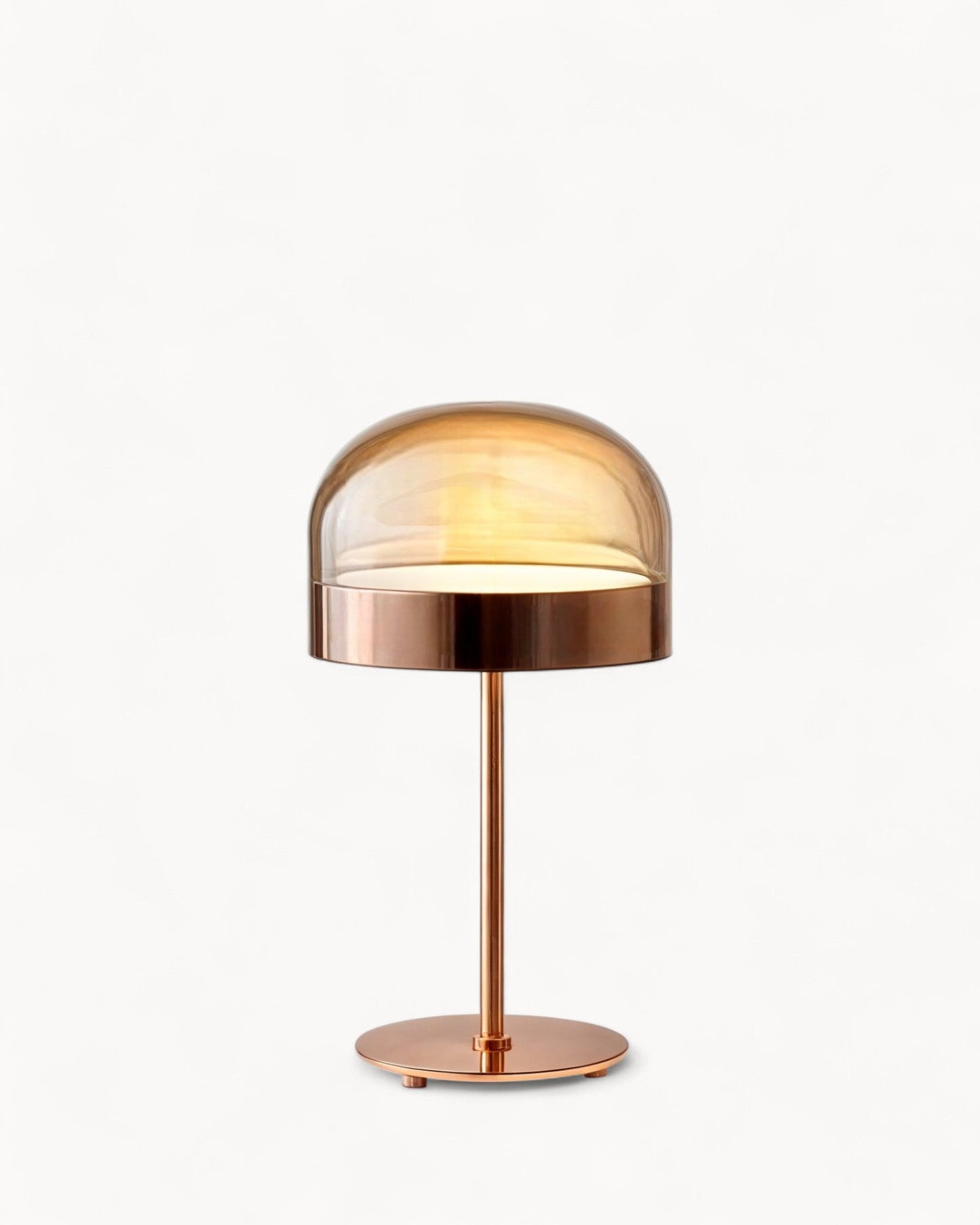 Amara – Tiffany Tafellamp met Amethistkristal & Roségoud