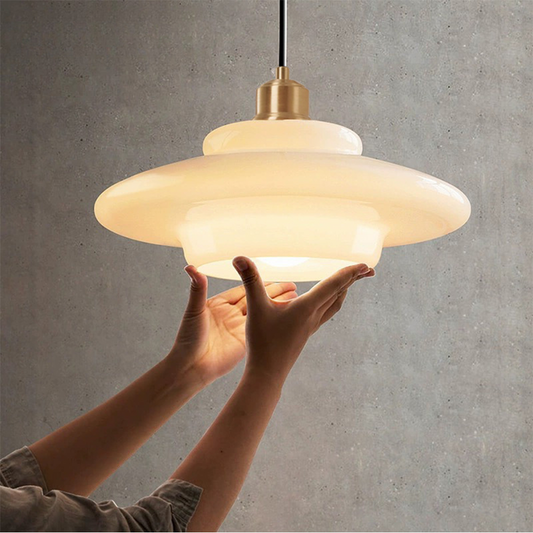 Lunara – Witte glazen hanglamp met zachte uitstraling