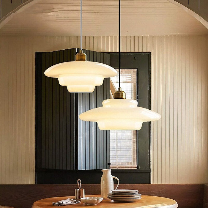 Lunara – Witte glazen hanglamp met zachte uitstraling