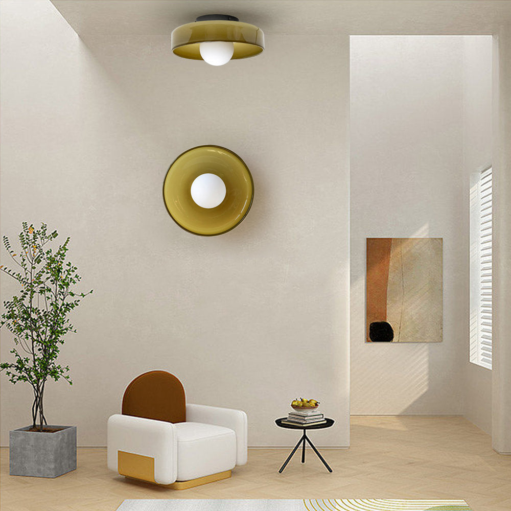 Amber Glow - Moderne plafondlamp met amberkleurig glas (25-35 cm, G9 LED)
