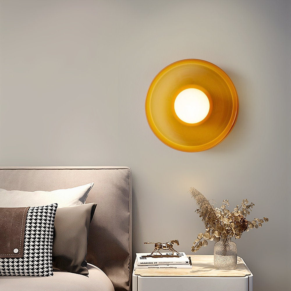 Amber Glow - Moderne plafondlamp met amberkleurig glas (25-35 cm, G9 LED)