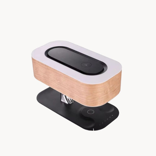 Lunaris – Moderne Tafellamp met Kersenhouten Kap