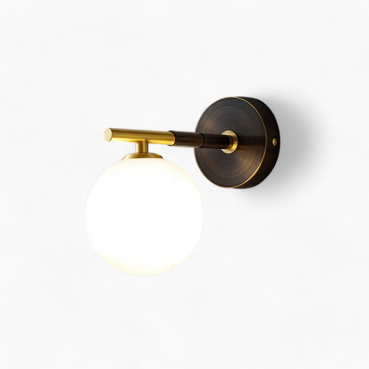 Solvay - Moderne koperen bolwandlamp