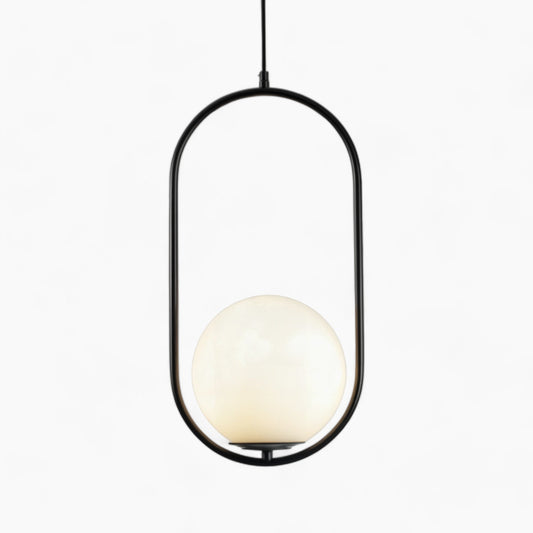 Livia Hanglamp – Scandinavisch Design, Gouden Frame & Glazen Kap