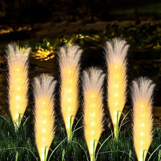 FiberGlow – Solar Buitenlamp met Vezelachtige Reed