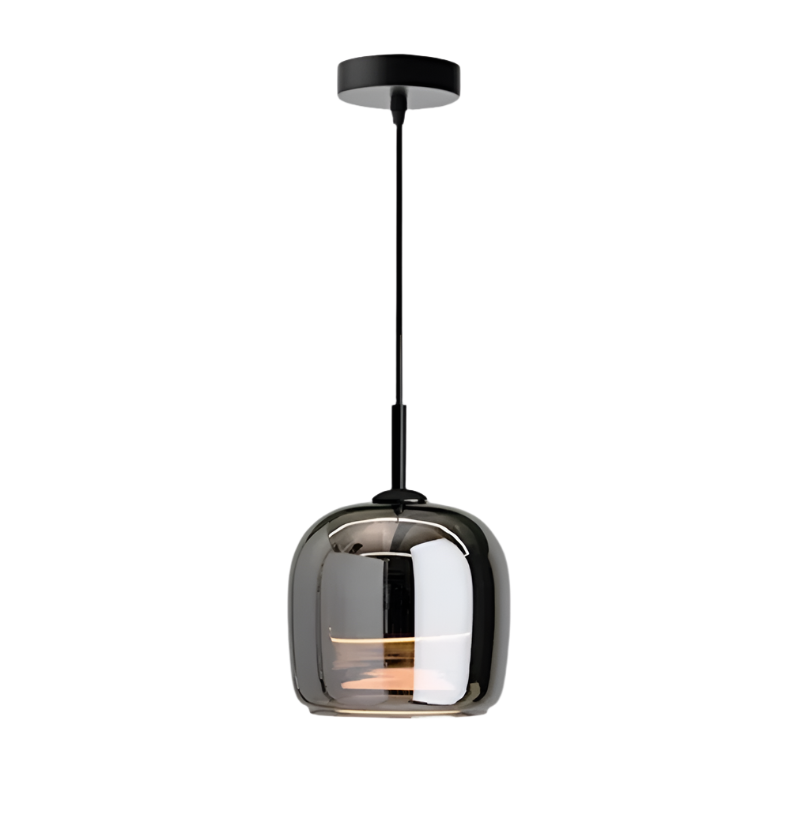 Noira – Scandinavische hanglamp van zwart glas met moderne elegantie